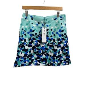 Lija Liberty multi print blue teal athletic mini skirt size 6 NEW‎
